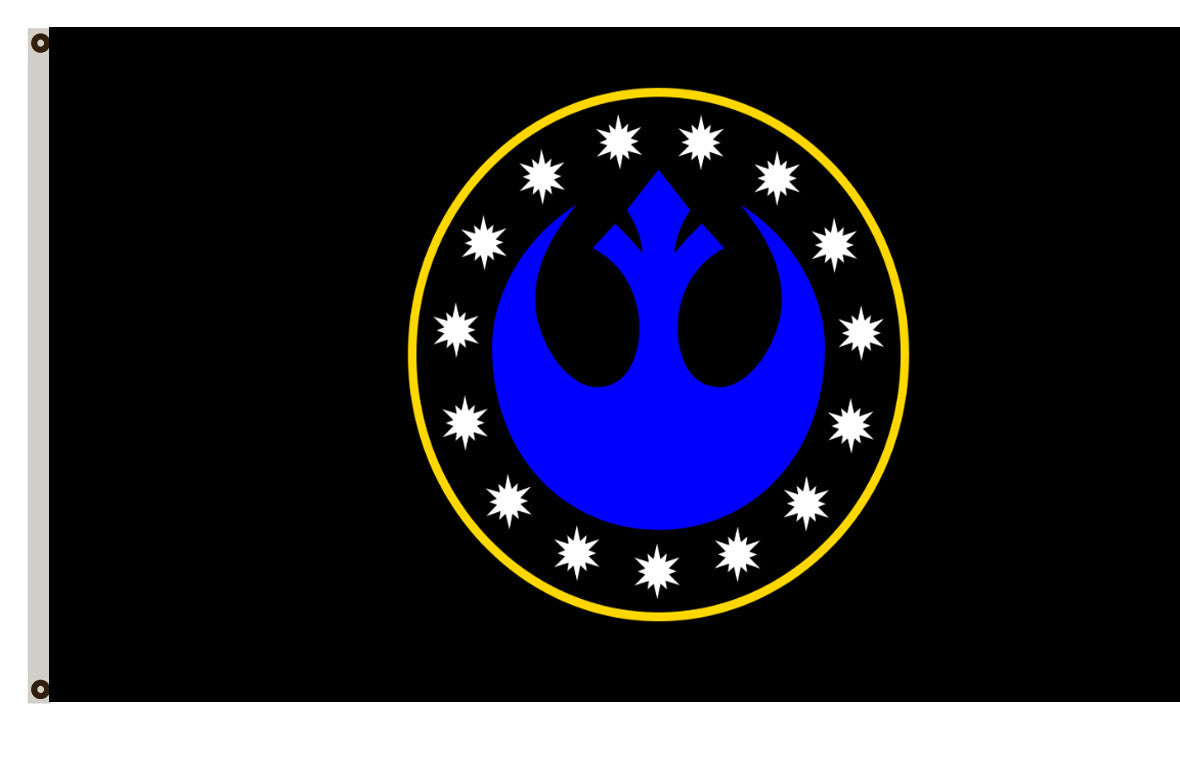 Fyon Star Wars Star Trek fans banner New Republic flag