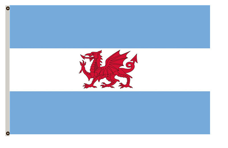Puerto Madryn and the Welsh colony in Patagonia banner landscape flag
