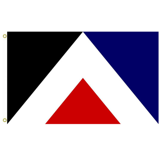 Fyon NZ flag design Red Peak by Aaron Dustin Simplified geometric elements based on Taniko pattern representing land Pic rouge Indoor and outdoor banner