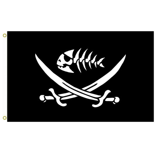 Fyon Pirate fish with swords Flag Indoor and outdoor banner