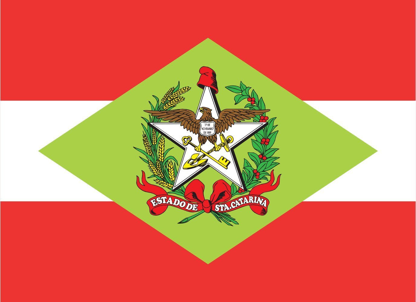 Fyon State of Santa Catarina, Brazil Flag Indoor and outdoor banner
