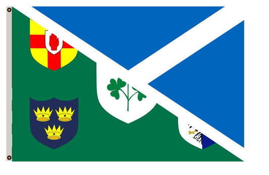 Fyon Hybrid composed by the flags of Scotland and Ireland RFU Flag Indoor and outdoor banner