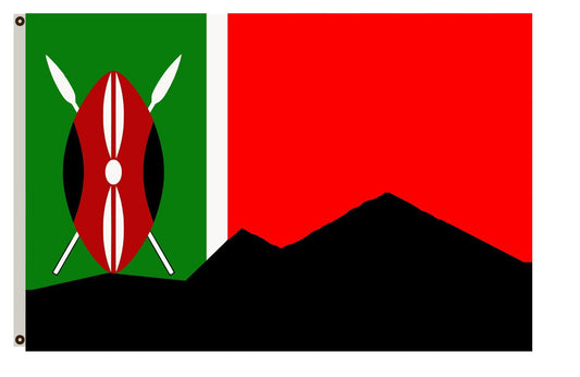 Fyon Kikuyu Mt Kenya Green-Land Zelená-zem Flag Indoor and outdoor banner
