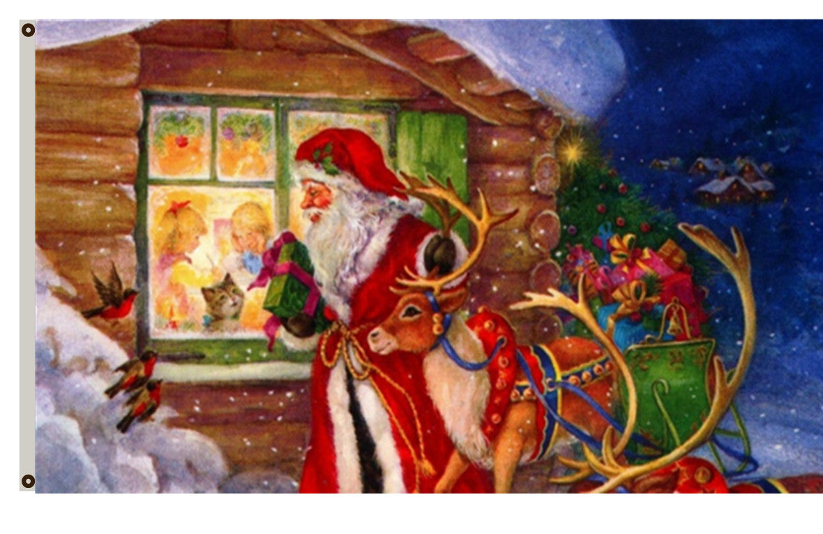 Fyon Merry Christmas Flag Winter Christmas 3'x5' Banner --father christmas Indoor and outdoor banner
