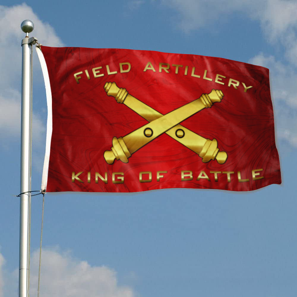 Fyon Field Artillery King of Battle Flag Red Indoor and outdoor banner