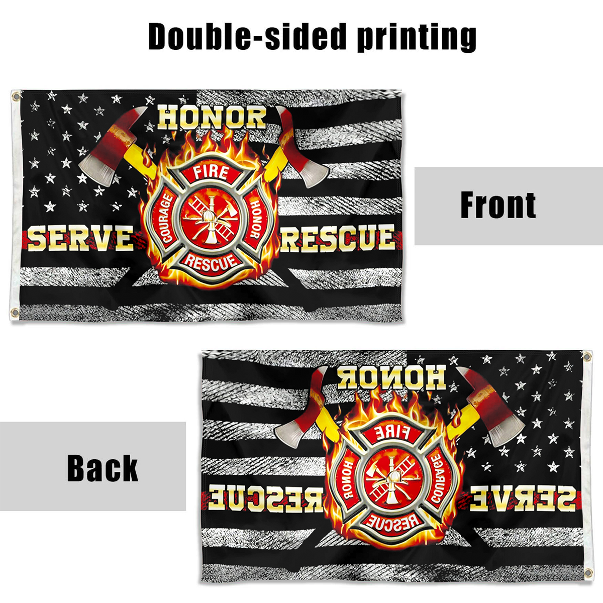 Fyon Fire Department Firefighter Flag Banner