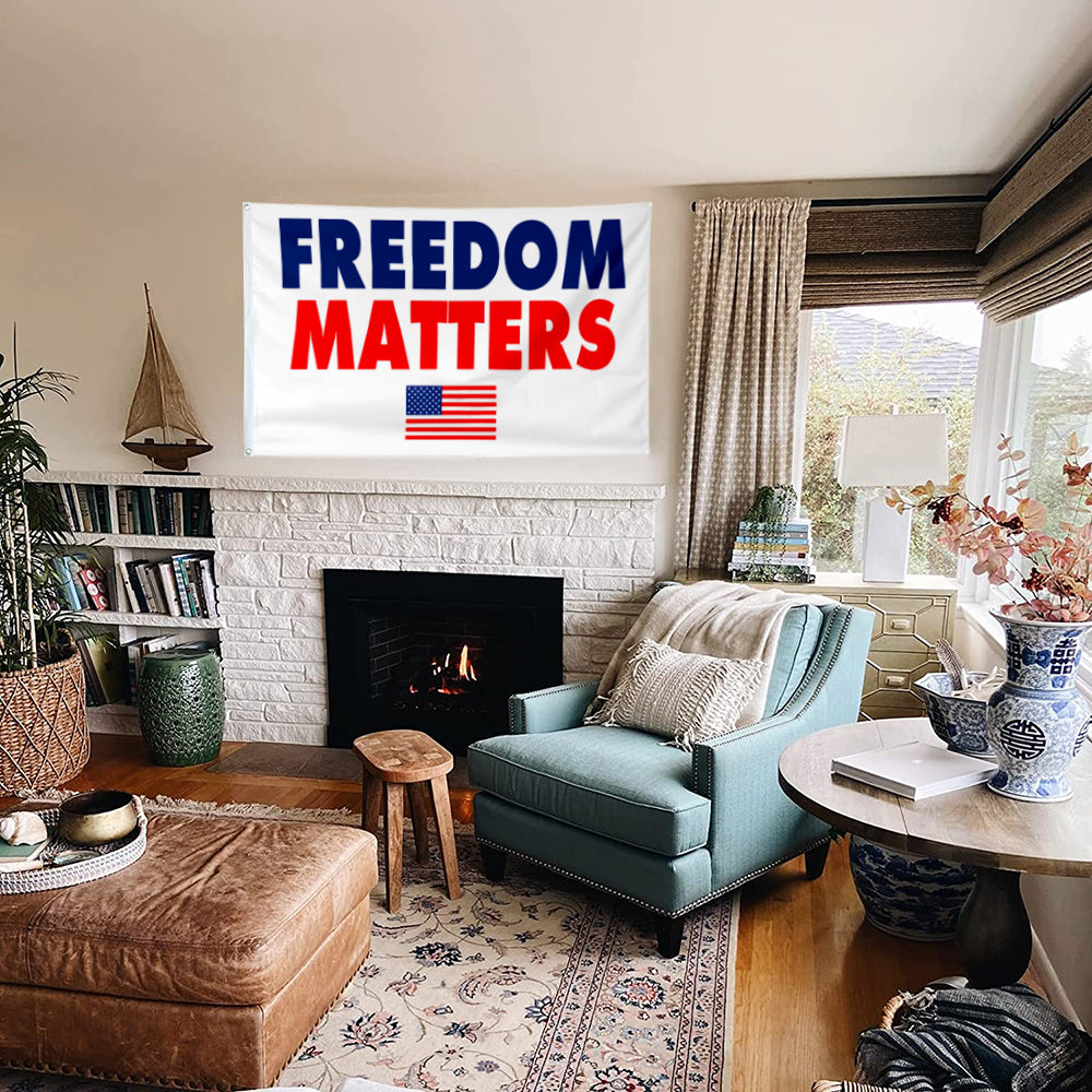 Fyon Freedom Matters Flag Indoor and Outdoor Banner