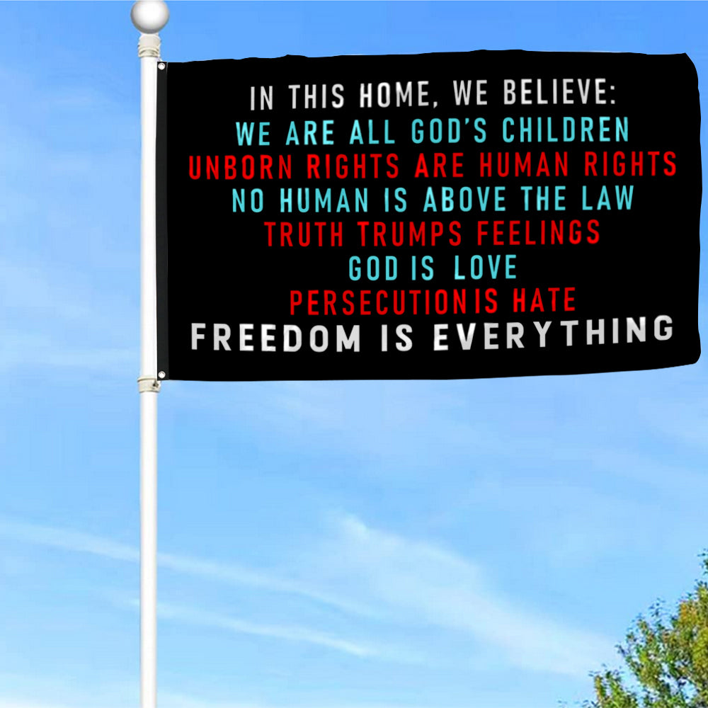 Fyon Freedom is Everything Family Love USA Flag Indoor and Outdoor Banner