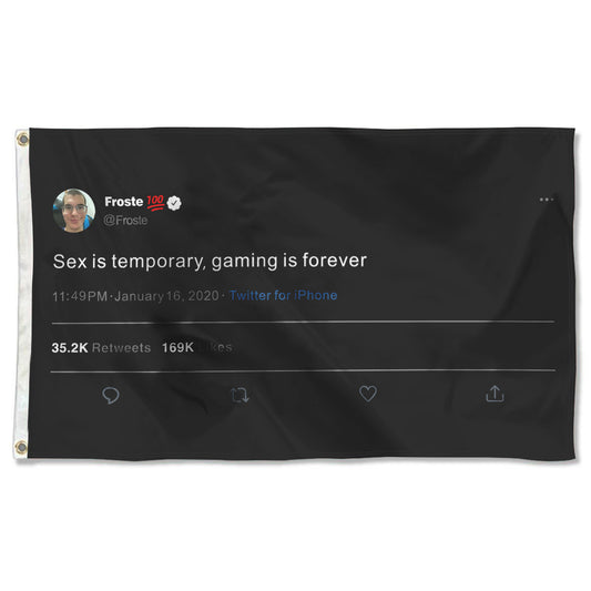 Fyon Froste Tweet Sex is temporary gaming Flag Indoor and outdoor banner