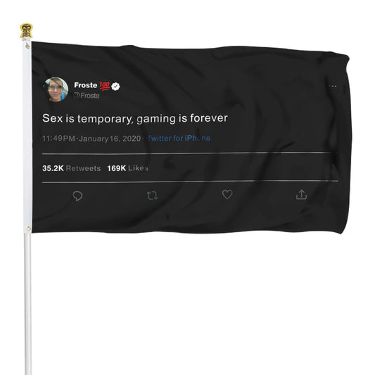 Fyon Froste Tweet Sex is temporary gaming Flag Indoor and outdoor banner