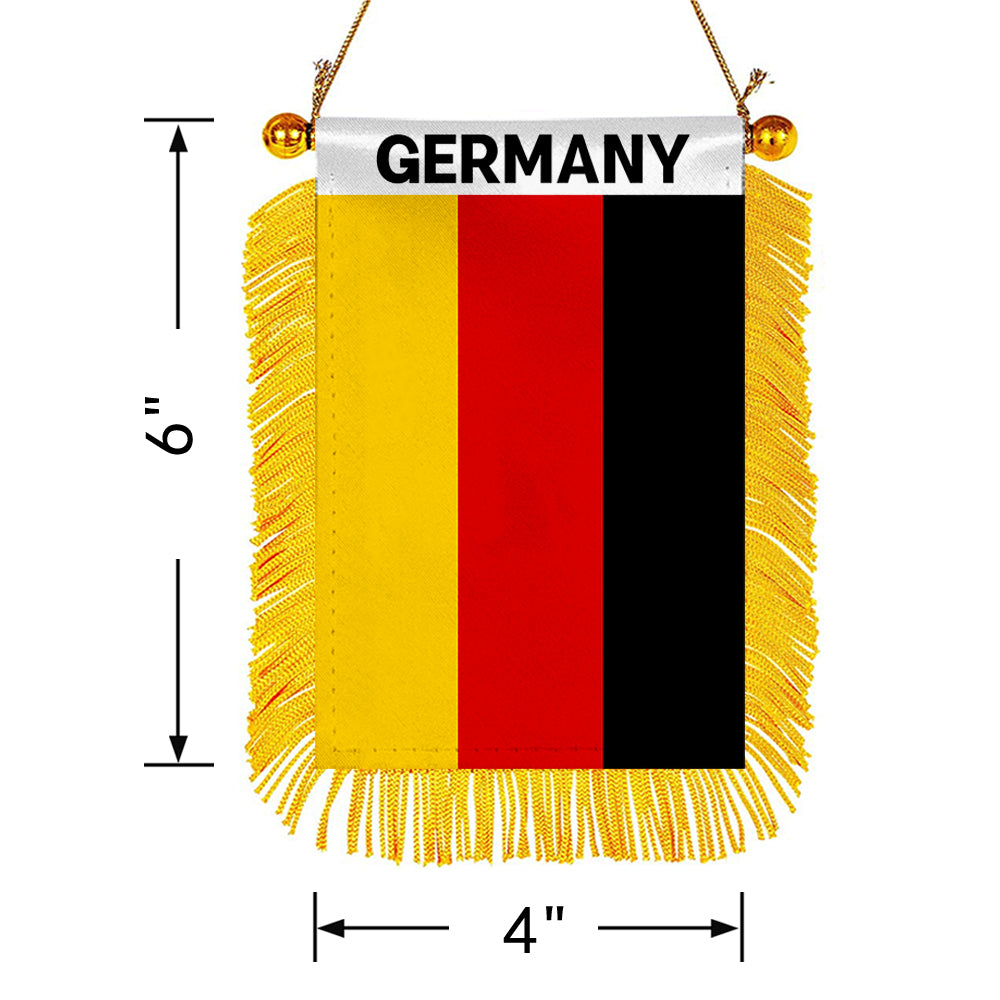 Germany Mini Car Rearview Mirror Flag Banner - 2PC