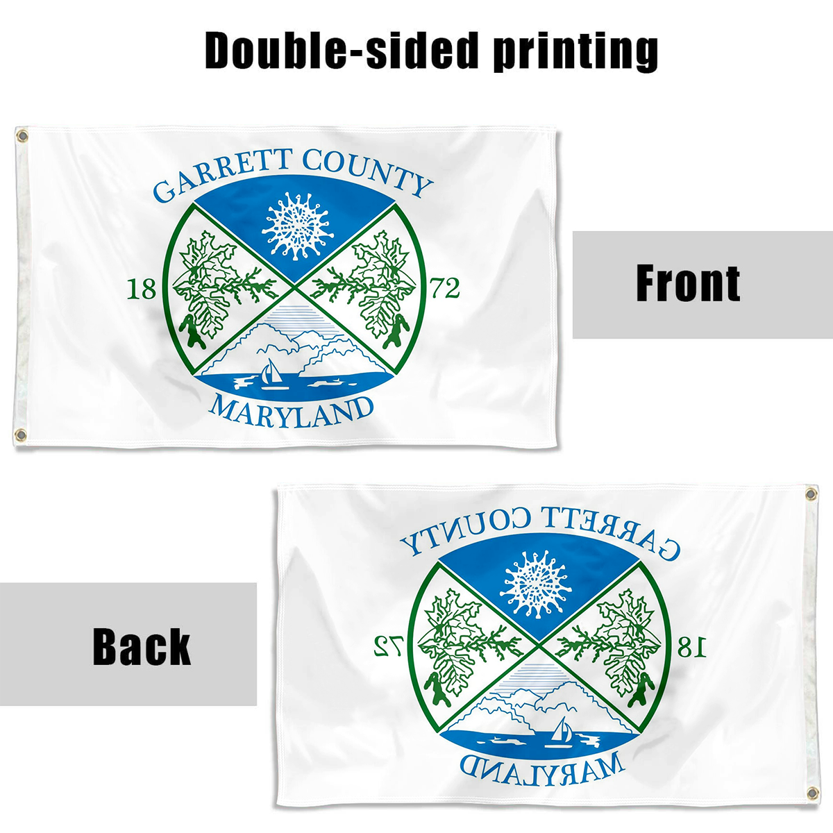 Fyon Garrett County flag State of Maryland, U.S Indoor and outdoor banner