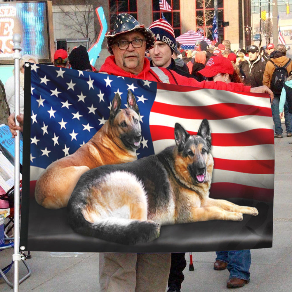 Fyon German Shepherd Dogs American Custom Flag 41418 Indoor and outdoor banner