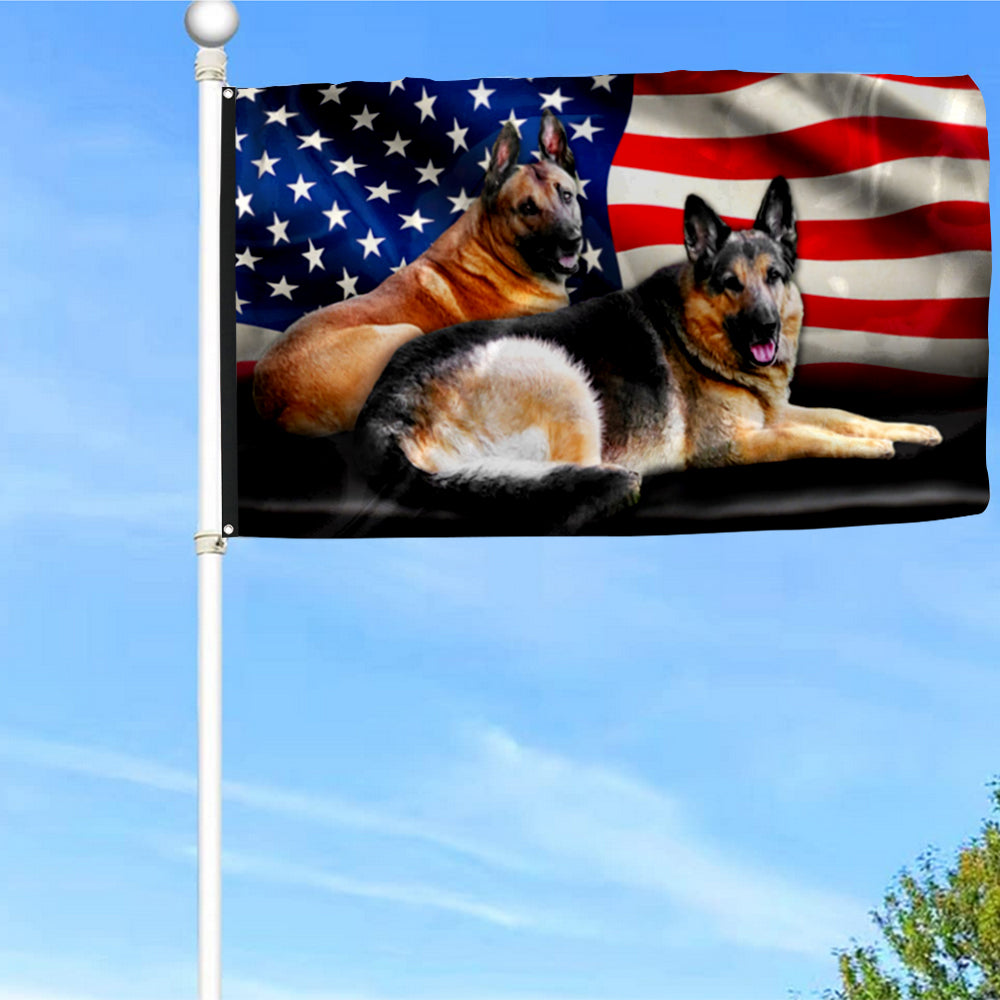 Fyon German Shepherd Dogs American Custom Flag 41418 Indoor and outdoor banner