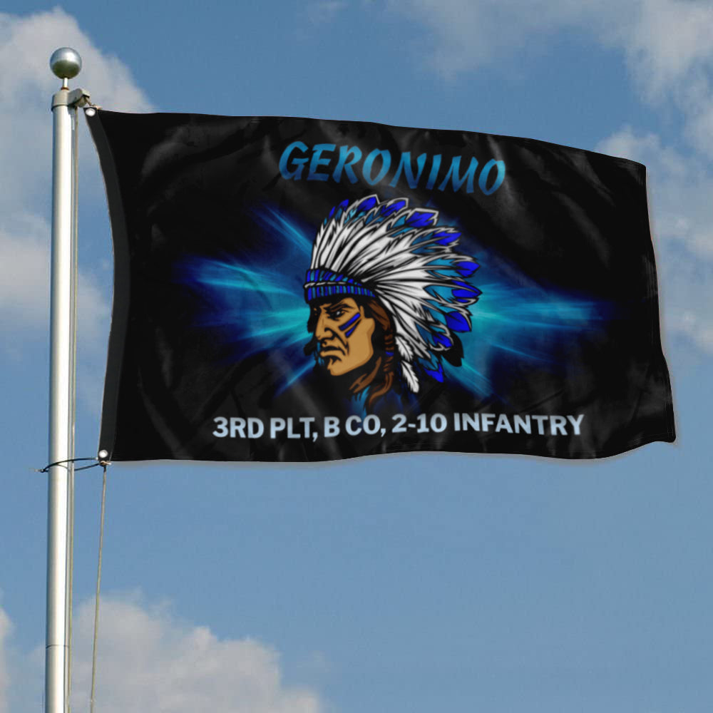 Fyon Gernimo 3rd B CO 2-10 Infantry Flag Indoor and outdoor banner