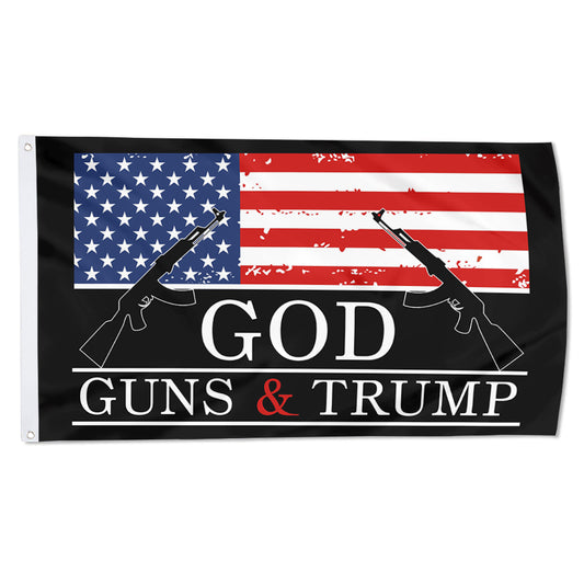 Fyon God & Guns USA Make America Great Flag Banner