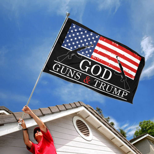 Fyon God & Guns USA Make America Great Flag Banner