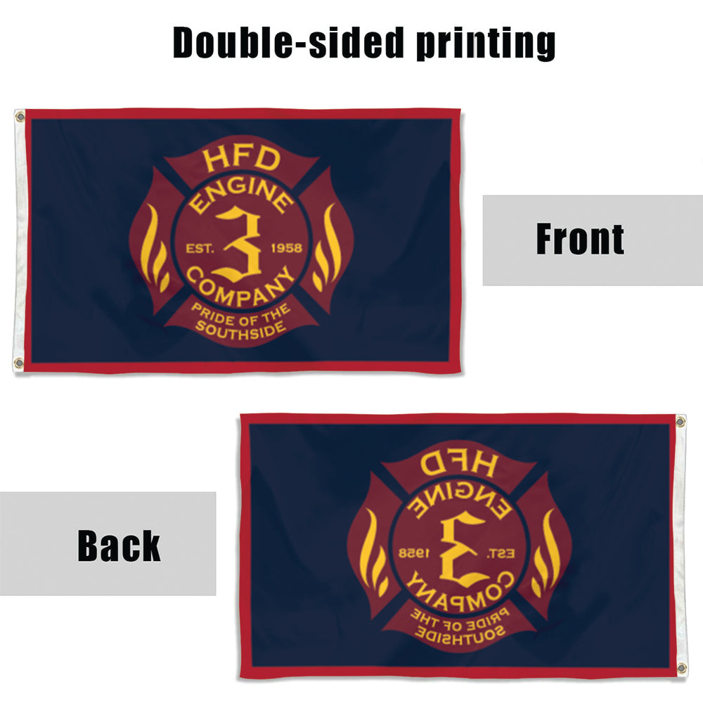 Fyon HFD ENGINE 3 COMPANY Flag Banner