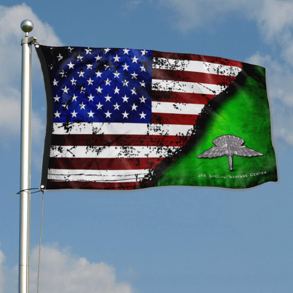 Fyon Halo JFK Warfare Center Star & Stripes Flag Indoor and outdoor banner