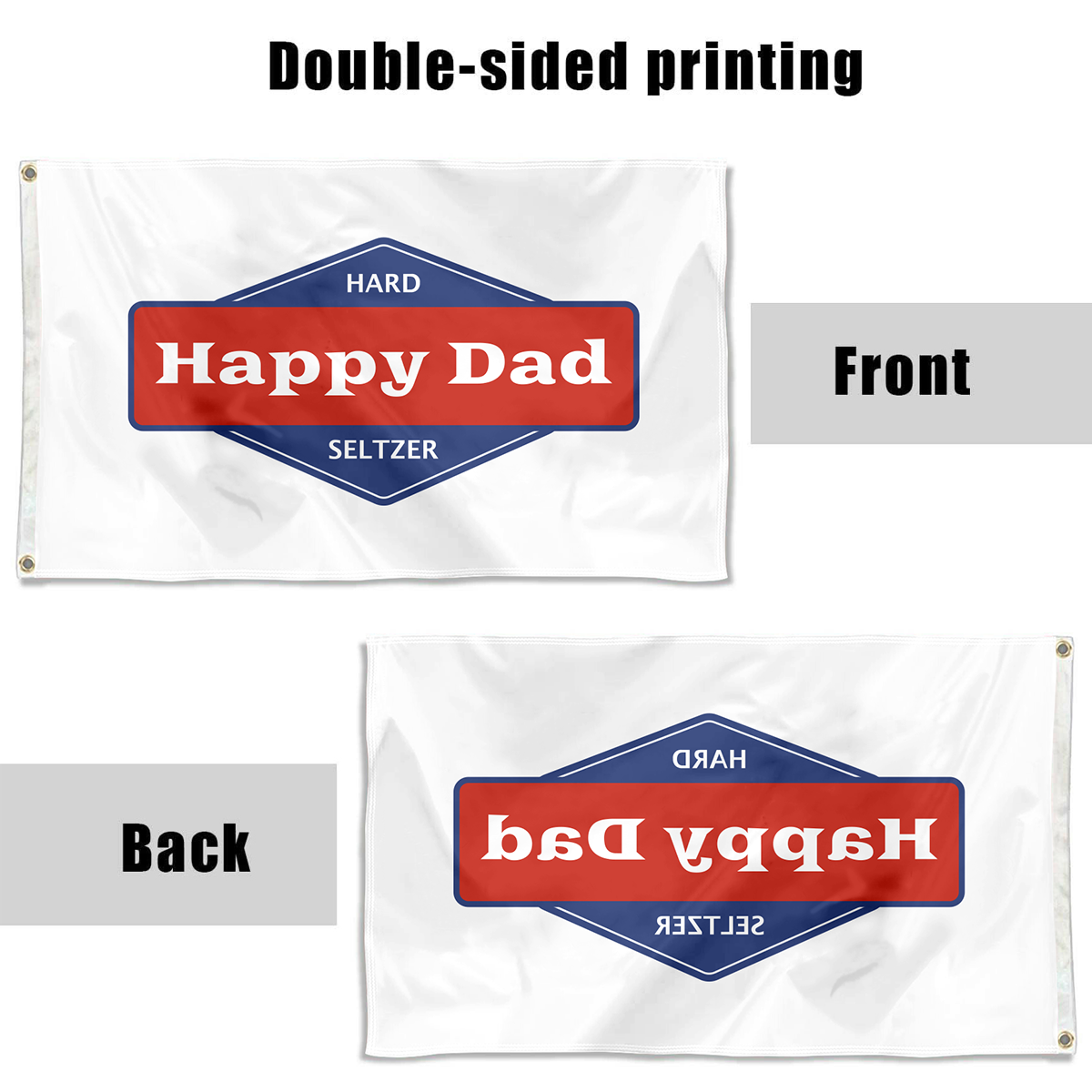 Fyon Happy Dad White Flag Hard Seltzer Send Nelk Nelkboys for The Boys Indoor and outdoor banner