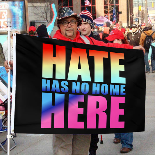 Fyon Hate Has no Home Here Flag Indoor and Outdoor Banner