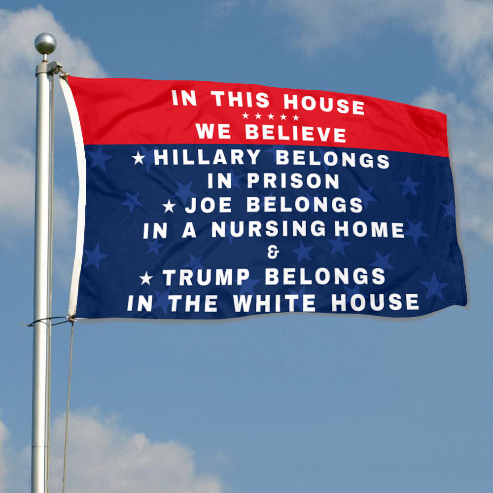 Fyon Hillary Belongs In Prison Desantis Flag Banner