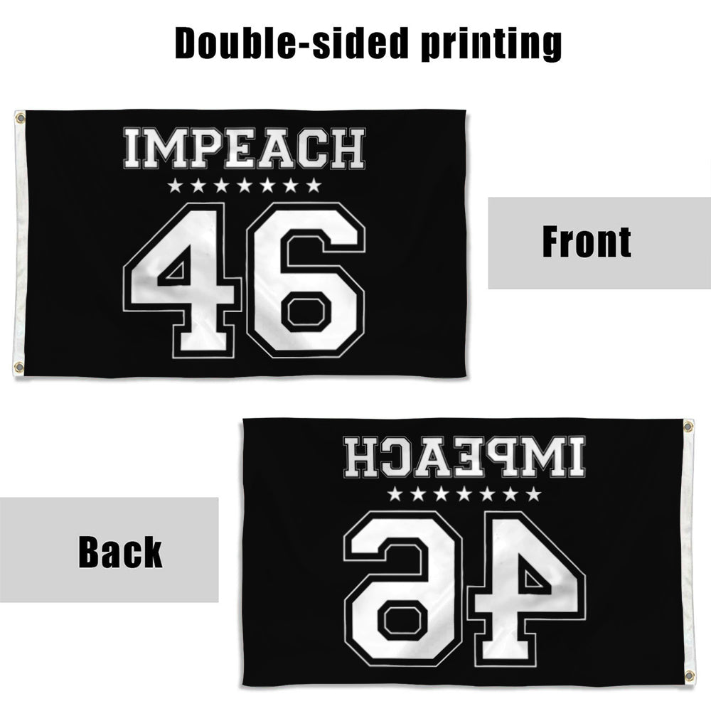 Fyon IMPEACH 46 JOE BIDEN HARRIS Flag President 2020 Flag Banner