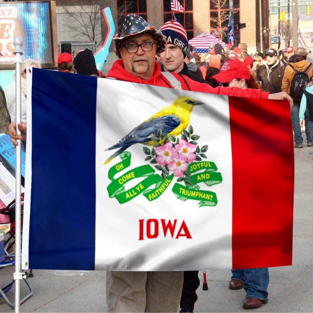 Fyon IOWA Eastern Goldfinch Bird Holly And Jolly Flag 41341 Indoor and outdoor banner