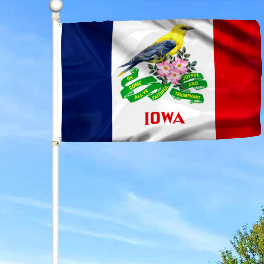 Fyon IOWA Eastern Goldfinch Bird Holly And Jolly Flag 41341 Indoor and outdoor banner