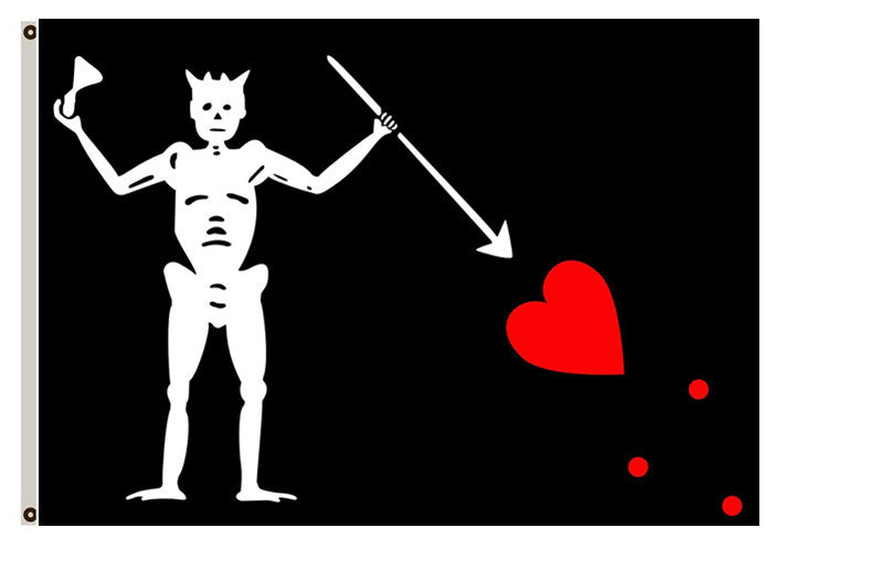 Illustration of Blackbeard s Jolly Roger flag landscape flag