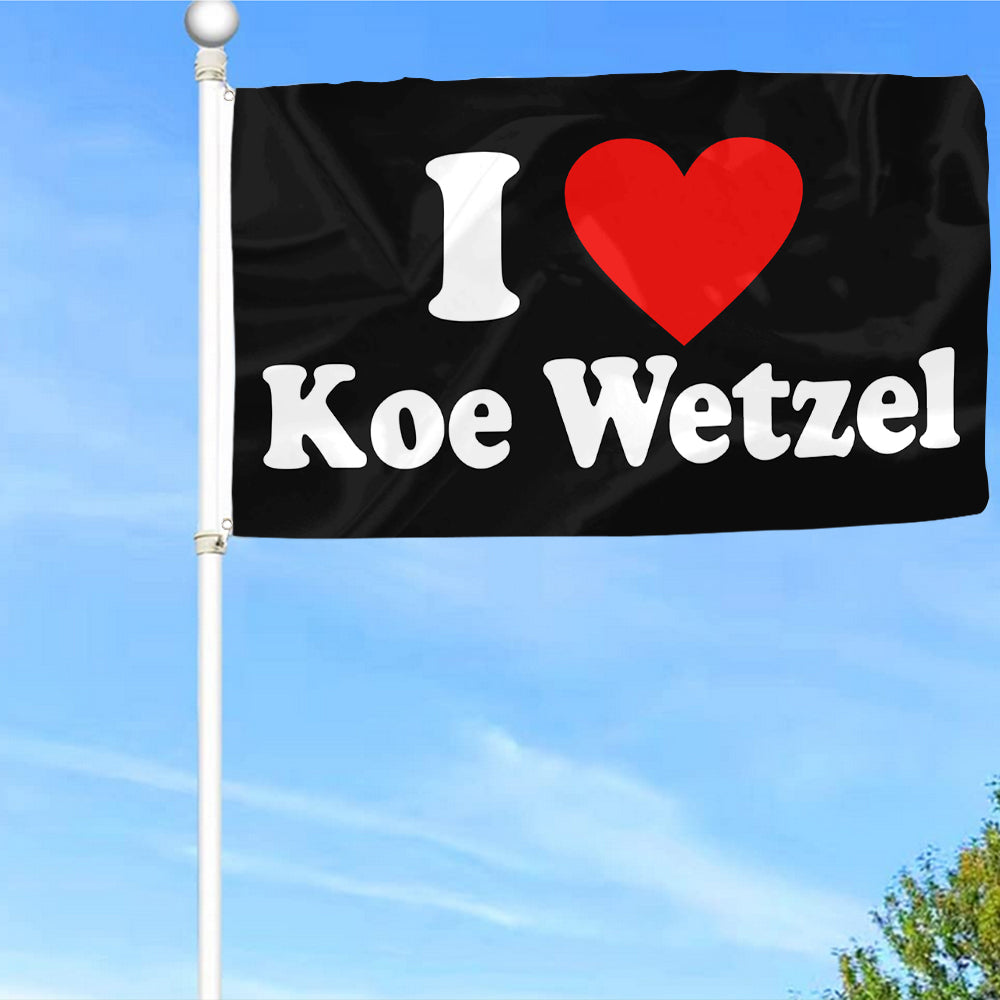 Fyon I love Koe Wetzel Flag Indoor and Outdoor Banner