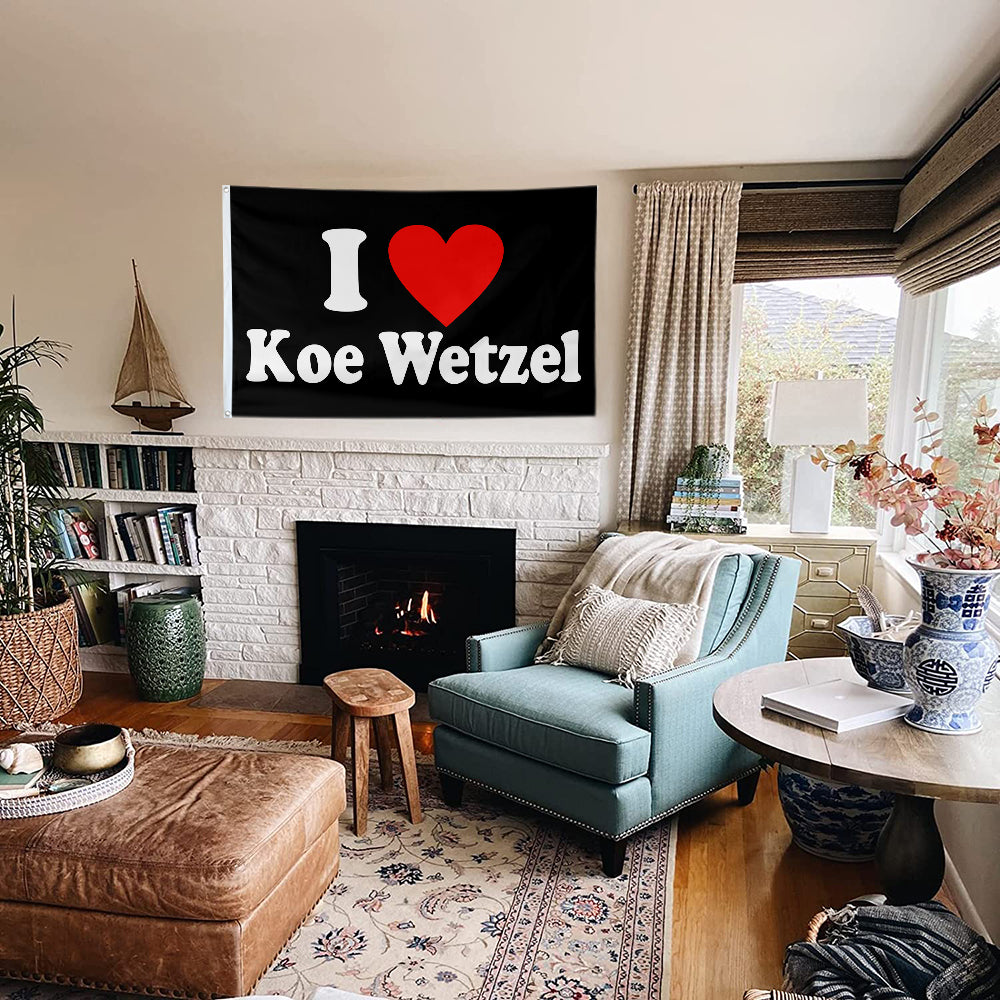 Fyon I love Koe Wetzel Flag Indoor and Outdoor Banner
