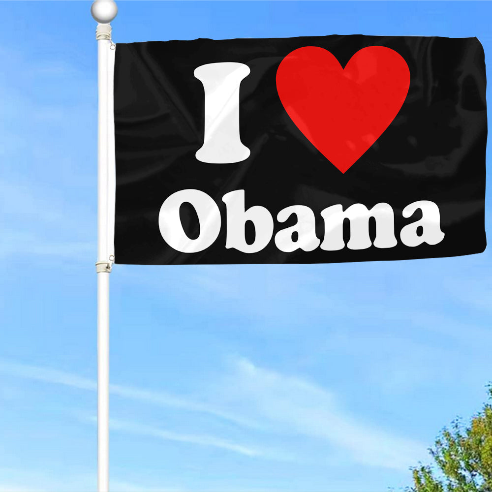 Fyon I love Obama Flag Indoor and Outdoor Banner
