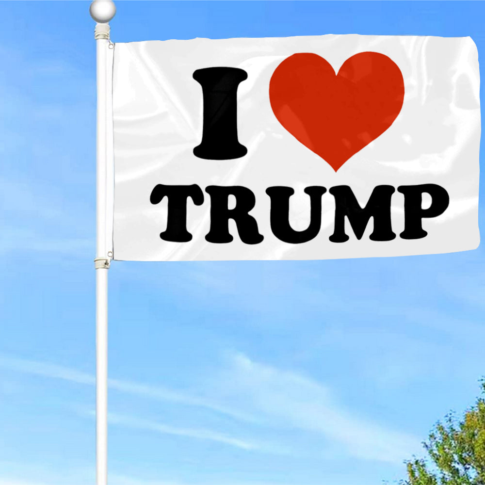 Fyon I love Trump Flag White Indoor and Outdoor Banner