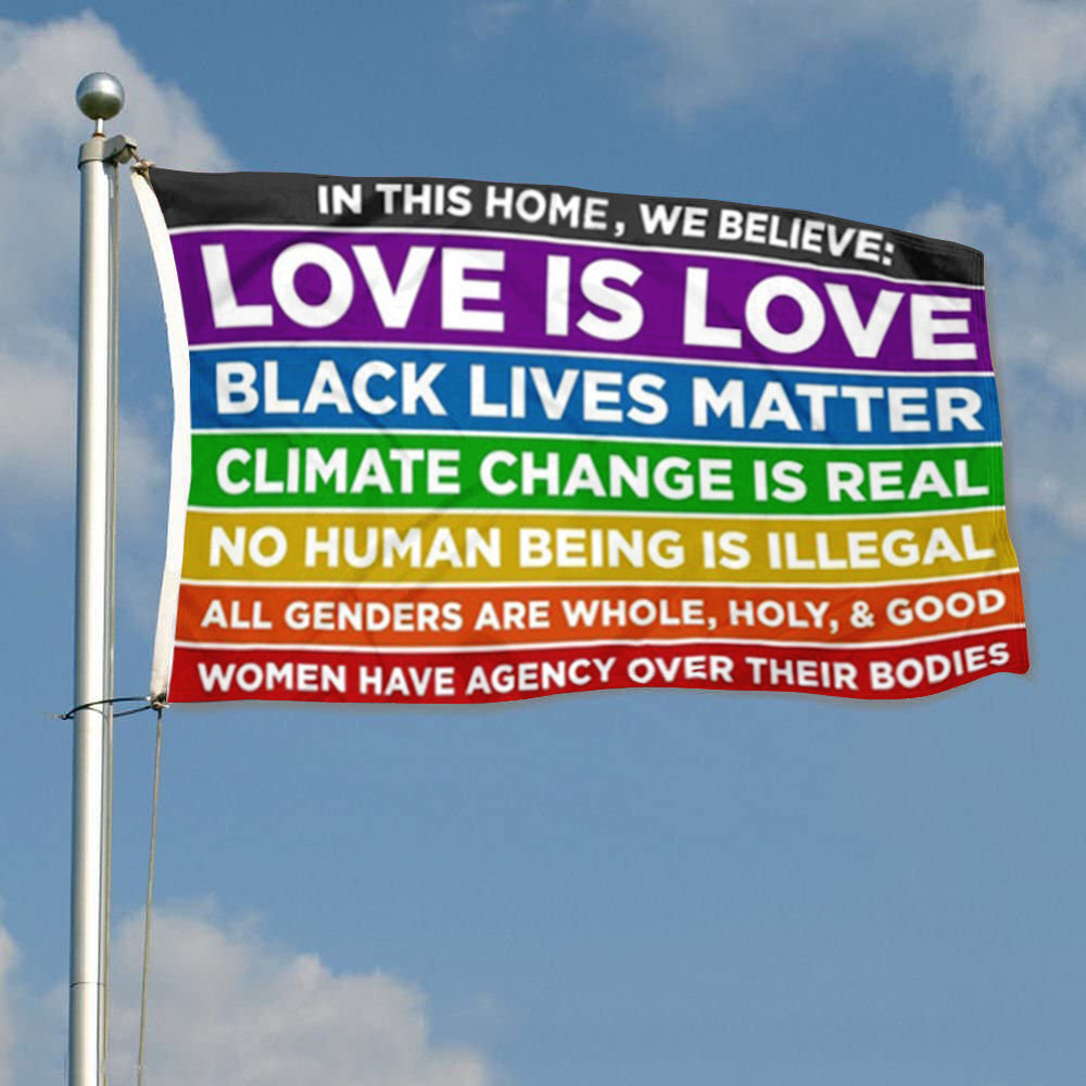 Fyon In This Home We Believe Flag Indoor and Outdoor Banner
