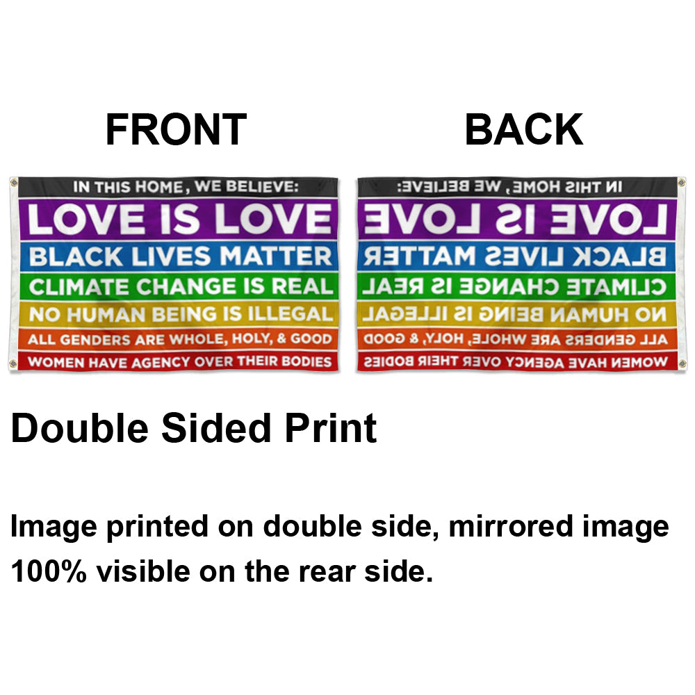 Fyon In This Home We Believe Flag Indoor and Outdoor Banner