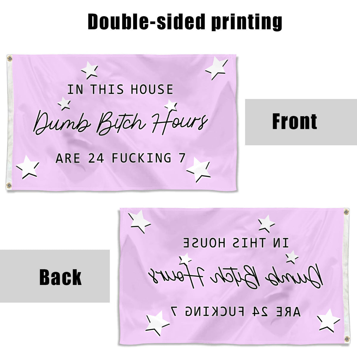Fyon In this house 24 Fucking 7 flag Indoor and outdoor banner