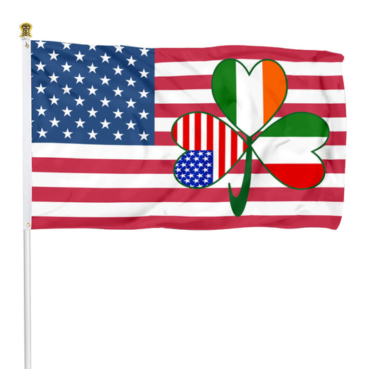 Fyon Italian Irish American Flag Indoor and Outdoor Banner