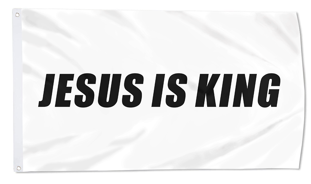 Fyon JESUS IS KING Flag Indoor and outdoor banner White 32815