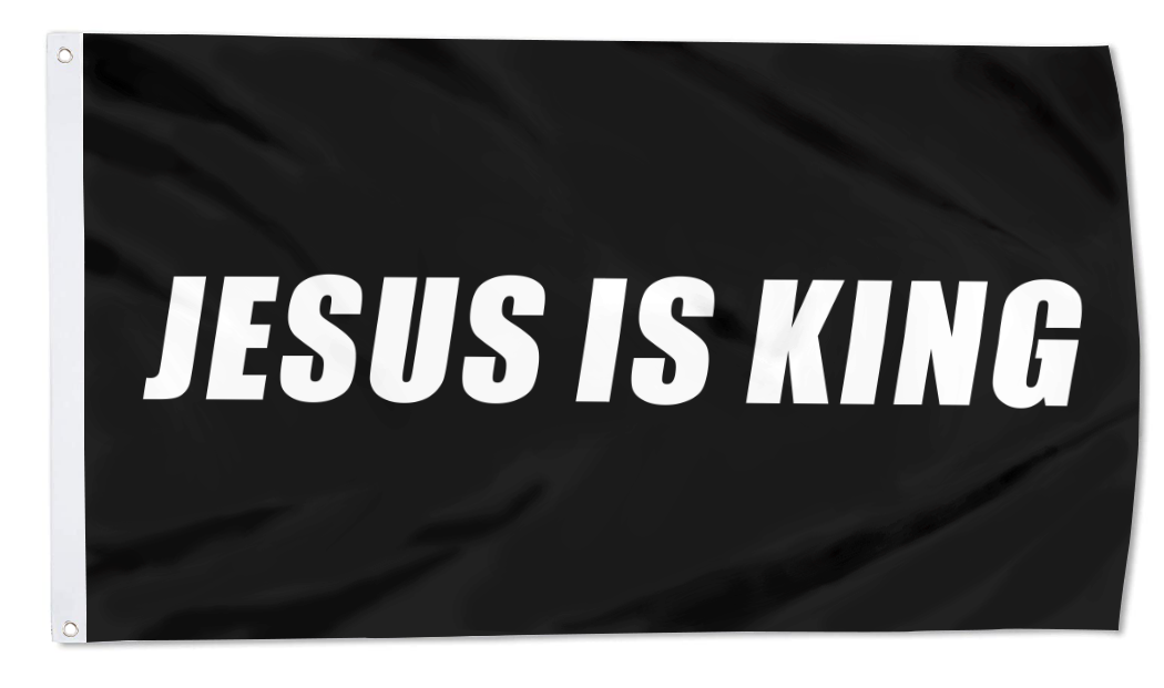 Fyon JESUS IS KING Flag Indoor and outdoor banner Black 32817
