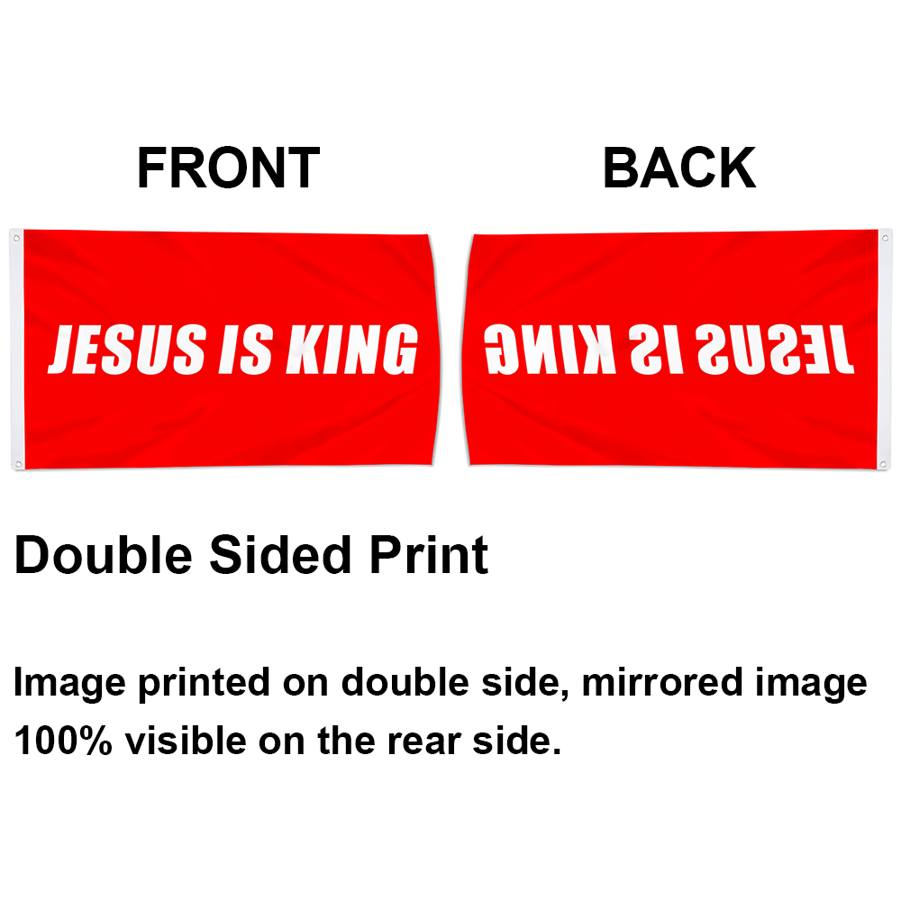 Fyon JESUS IS KING Flag Indoor and outdoor banner Red 32818