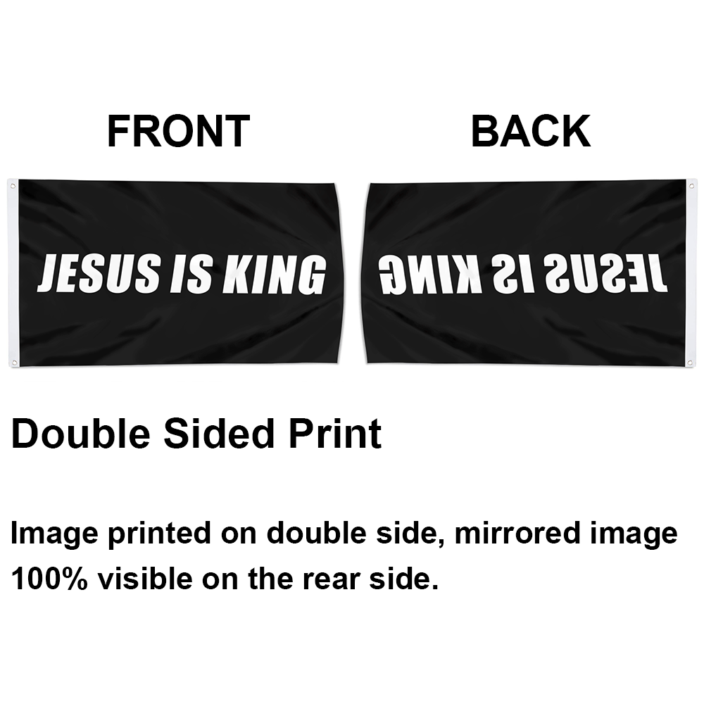 Fyon JESUS IS KING Flag Indoor and outdoor banner Black 32817
