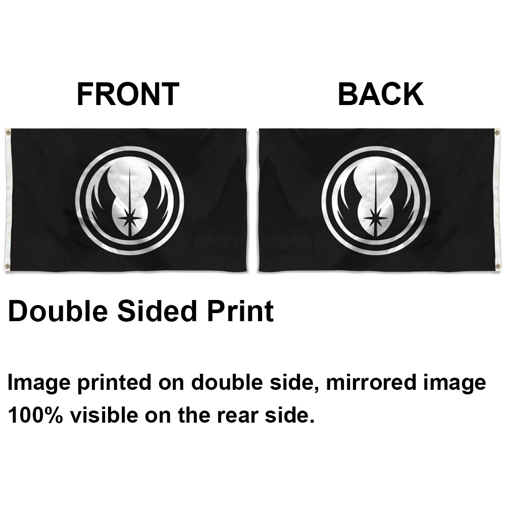 Fyon Star Wars Jedi Order Flag Jedi Symbol Indoor and outdoor banner Black