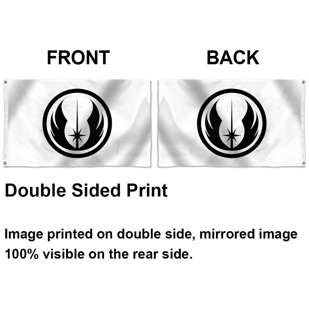 Fyon Star Wars Jedi Order Flag Jedi Symbol Indoor and outdoor banner White