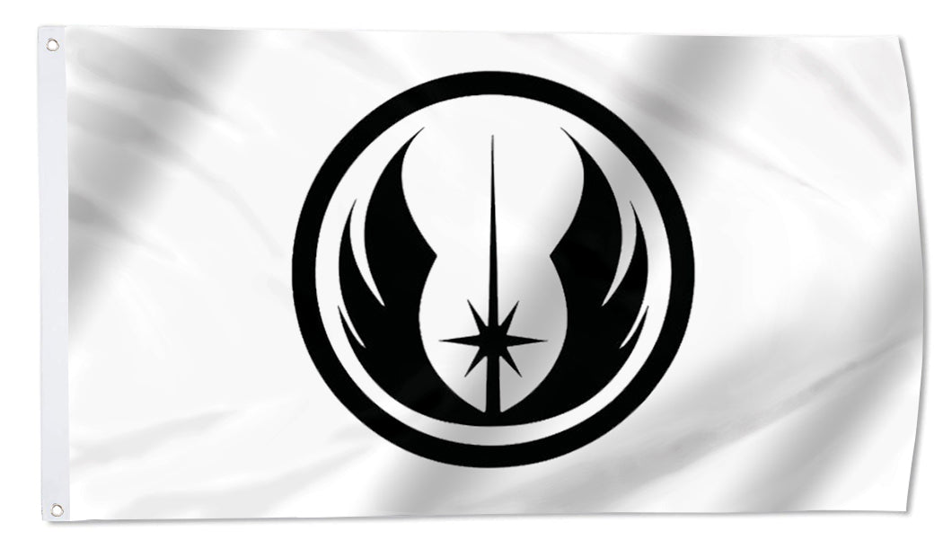 Fyon Star Wars Jedi Order Flag Jedi Symbol Indoor and outdoor banner White