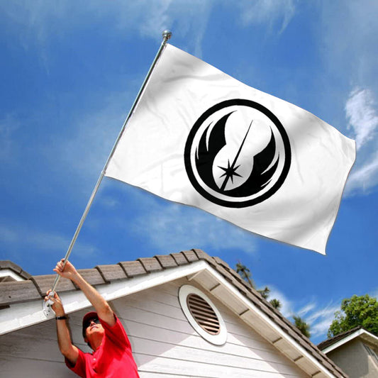 Fyon Star Wars Jedi Order Flag Jedi Symbol Indoor and outdoor banner White