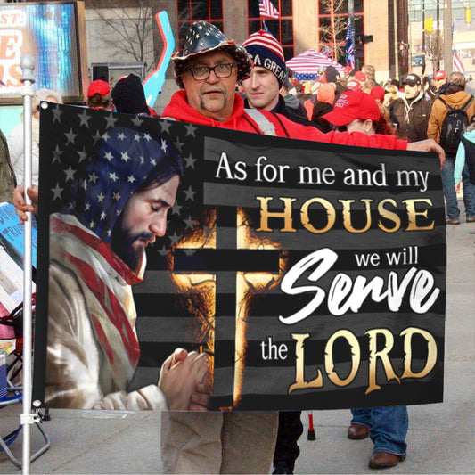 Fyon Jesus As For Me And My House We Will Serve Lord Flag 41031 Indoor and outdoor banner