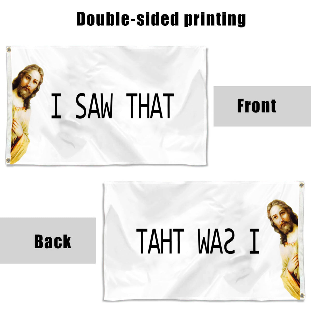 Fyon Jesus Christ flag I Saw That Funny Tapestry Wall Indoor and outdoor banner