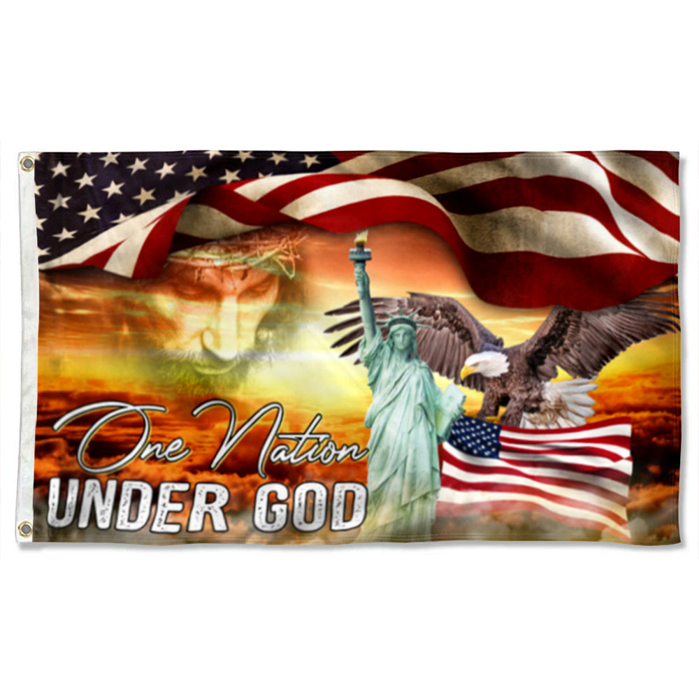 Fyon Jesus Christian Cross One Nation Under God Flag 41027 Indoor and outdoor banner