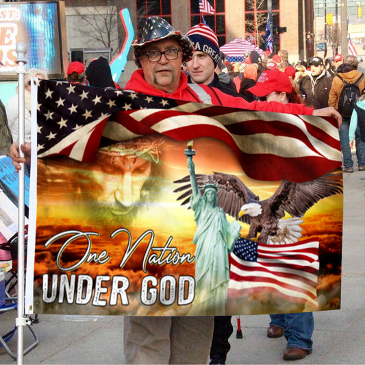 Fyon Jesus Christian Cross One Nation Under God Flag 41027 Indoor and outdoor banner
